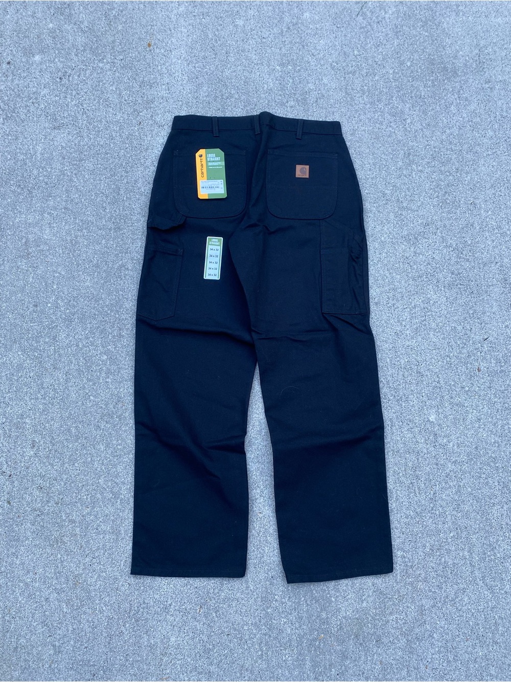 NWT Carhartt Black Men's Cargo Work Pants with Patch Pocket